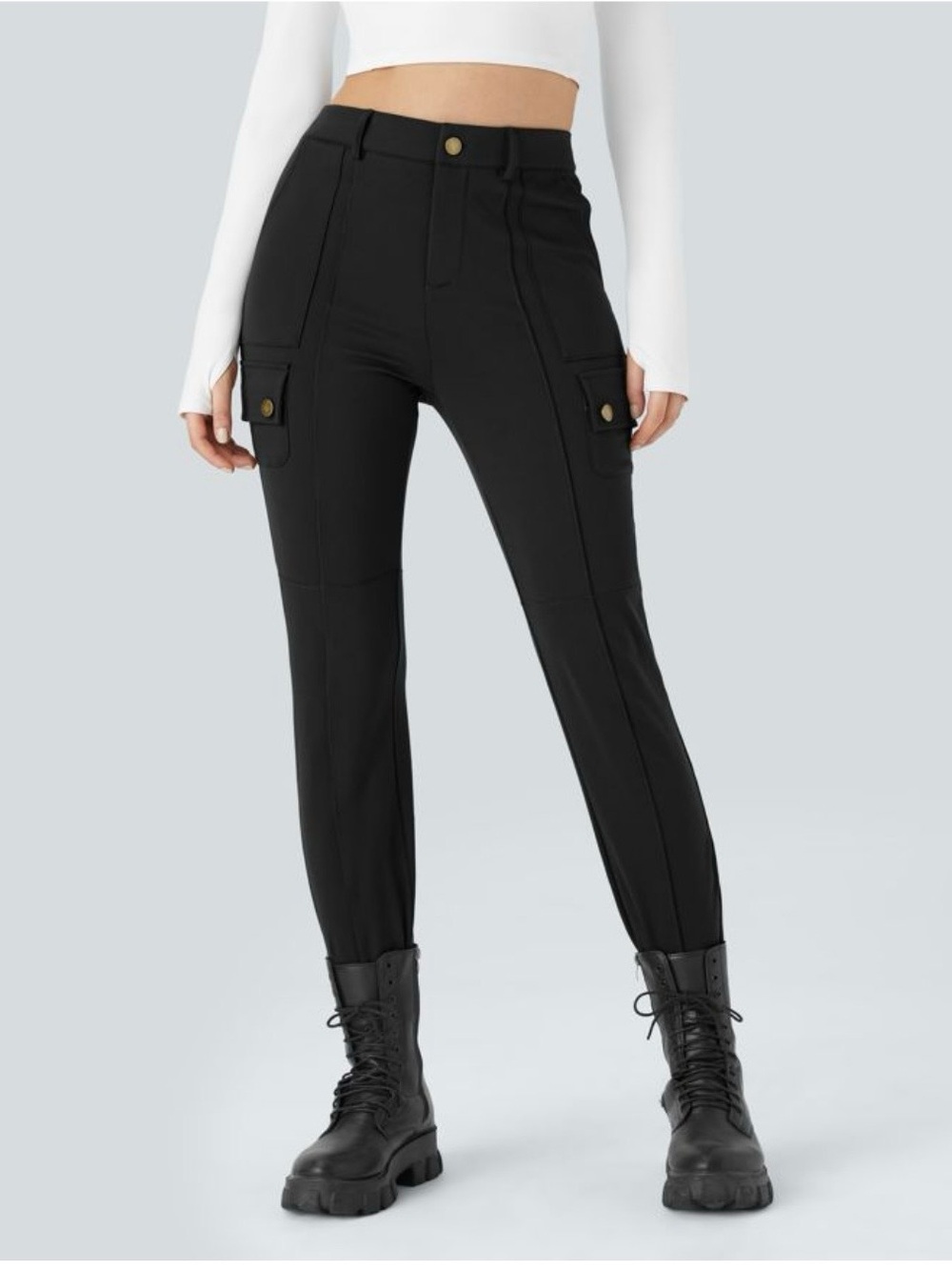 HALARA Women’s Black Cargo Skinny Pants